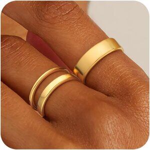 Dainty Gold/Silver Stacking Rings Set - Hypoallergenic, Perfect Gift for Women